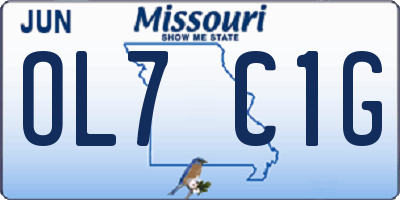 MO license plate OL7C1G