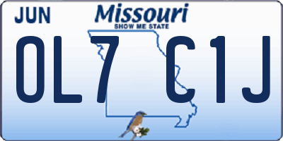 MO license plate OL7C1J