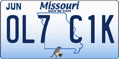 MO license plate OL7C1K