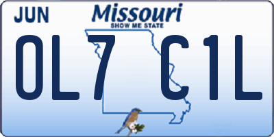 MO license plate OL7C1L