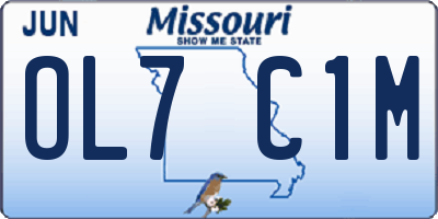 MO license plate OL7C1M