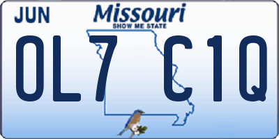 MO license plate OL7C1Q