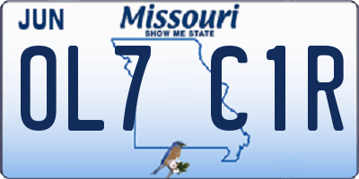MO license plate OL7C1R