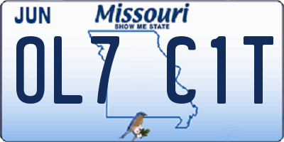 MO license plate OL7C1T