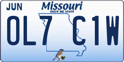 MO license plate OL7C1W