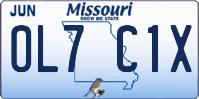 MO license plate OL7C1X