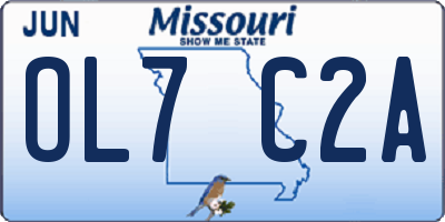 MO license plate OL7C2A