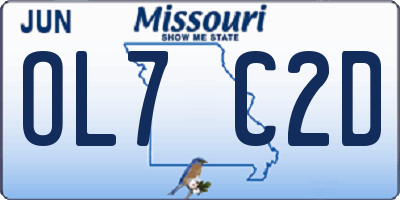 MO license plate OL7C2D