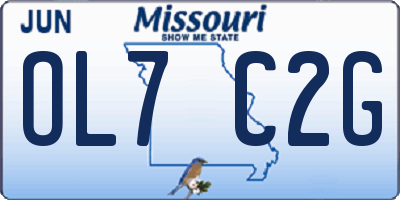 MO license plate OL7C2G