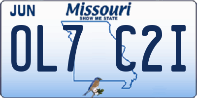 MO license plate OL7C2I