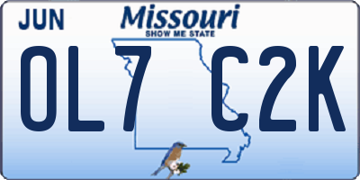 MO license plate OL7C2K
