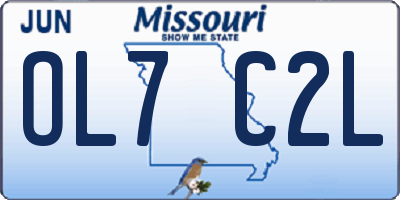 MO license plate OL7C2L