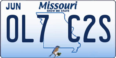 MO license plate OL7C2S