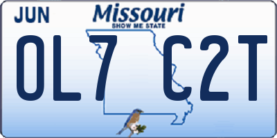 MO license plate OL7C2T