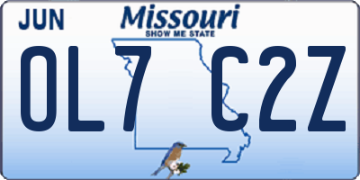 MO license plate OL7C2Z