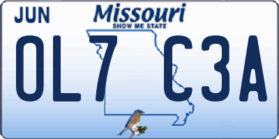 MO license plate OL7C3A
