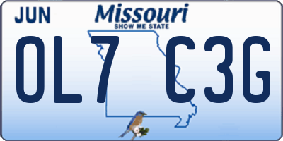 MO license plate OL7C3G