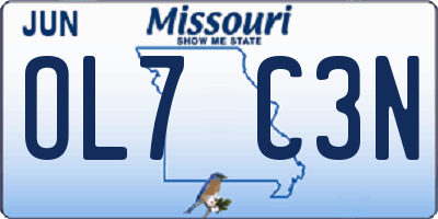 MO license plate OL7C3N