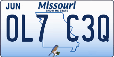 MO license plate OL7C3Q