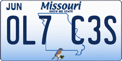 MO license plate OL7C3S