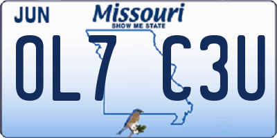MO license plate OL7C3U
