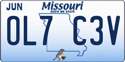 MO license plate OL7C3V