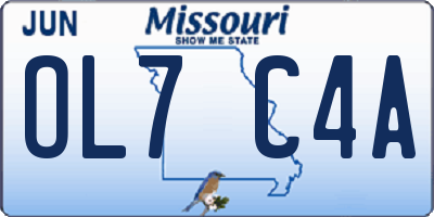 MO license plate OL7C4A