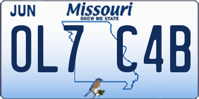 MO license plate OL7C4B