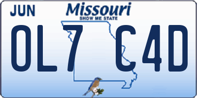 MO license plate OL7C4D