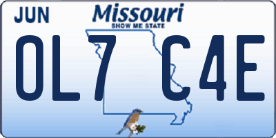 MO license plate OL7C4E