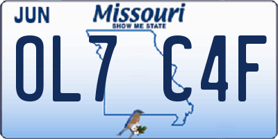 MO license plate OL7C4F