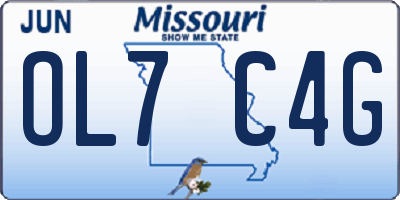 MO license plate OL7C4G