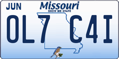 MO license plate OL7C4I