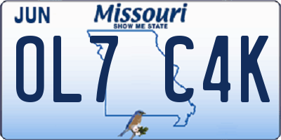 MO license plate OL7C4K