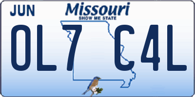MO license plate OL7C4L