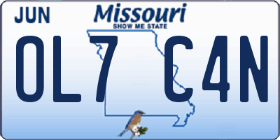 MO license plate OL7C4N