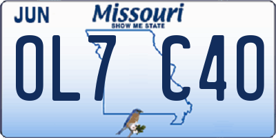 MO license plate OL7C4O