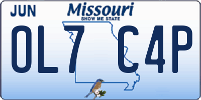 MO license plate OL7C4P