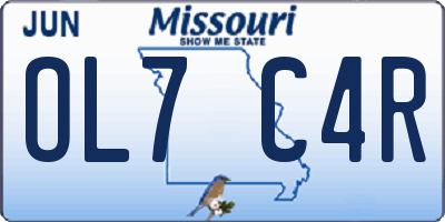 MO license plate OL7C4R