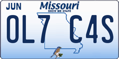 MO license plate OL7C4S