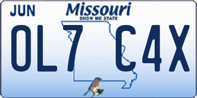 MO license plate OL7C4X