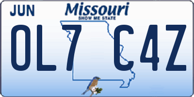 MO license plate OL7C4Z