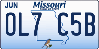 MO license plate OL7C5B
