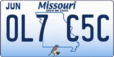MO license plate OL7C5C