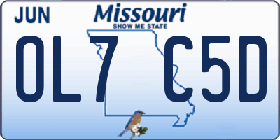 MO license plate OL7C5D