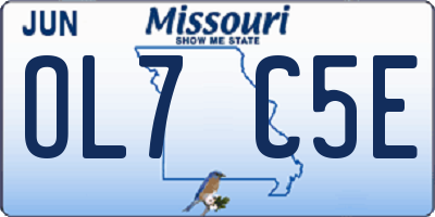 MO license plate OL7C5E
