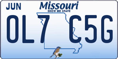 MO license plate OL7C5G