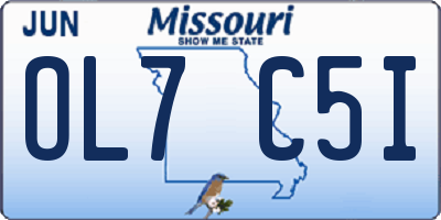 MO license plate OL7C5I