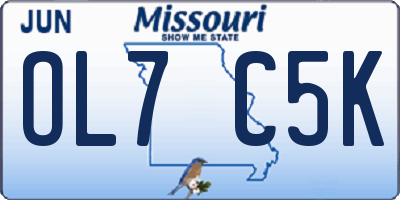 MO license plate OL7C5K