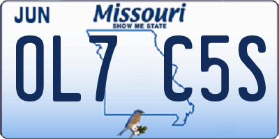 MO license plate OL7C5S